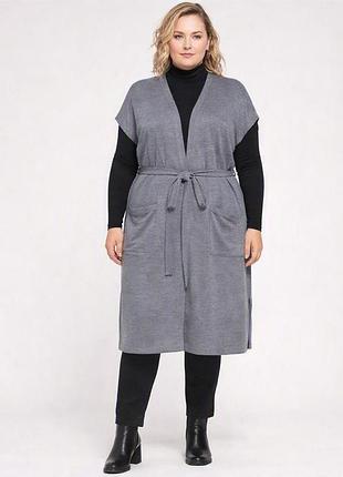 💎стильний довгий кардиган жилет jacqueline riu • xl / xxl