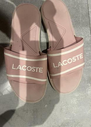 Шльопанці жіночі lacoste рожеві