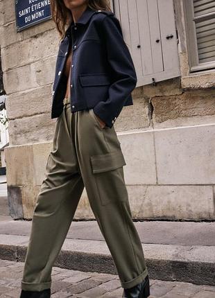 Брюки жіночі zara карго хакі