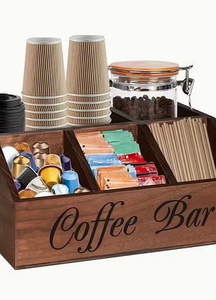 Премиум органайзер для кофейной зоны "coffee bar" | деревянная подставка