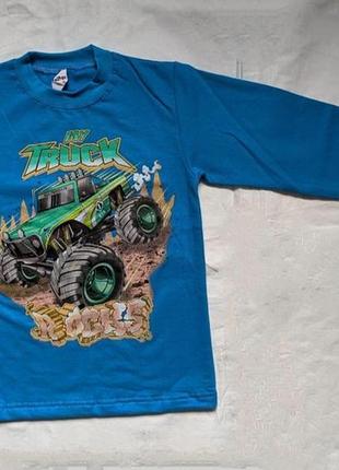 Світшот з для хлопчика з принтом monster truck, синій, 56р.