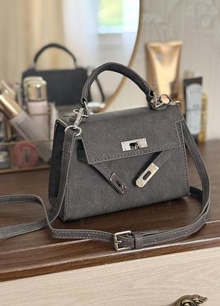 Сумка жіноча runa bags сіра маленька зі штучної шкіри