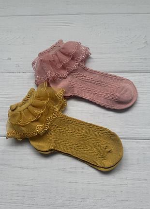 Шкарпетки для дівчинки з мереживом, 2 пари