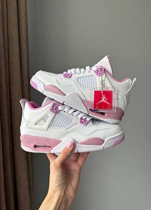 Жіночі кросівки найк аір джордан nike air jordan 4 white / pink oreo 37