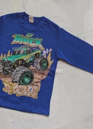 Кофта з начосом для хлопчика з принтом monster truck, 60р