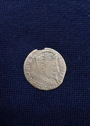 Старовинна срібна монета xvi століття (1597 р.) колекційна