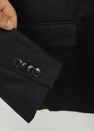 Чоловічий лляний піджак h&m black 5