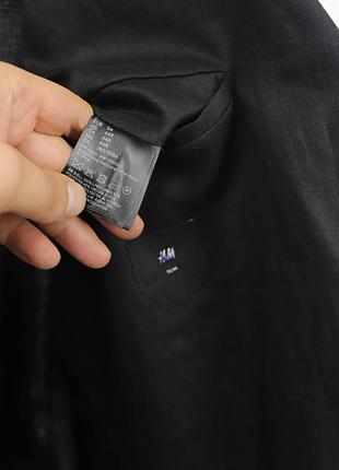 Чоловічий лляний піджак h&m black 7