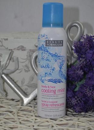 Охолоджуючий спрей для тіла та обличчя beauty formulas - body and face cooling mist2 фото