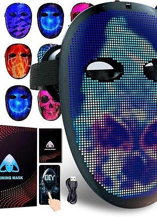 Светодиодная маска с bluetooth-дизайном shining mask sl-019 программируемая светодиодная маска