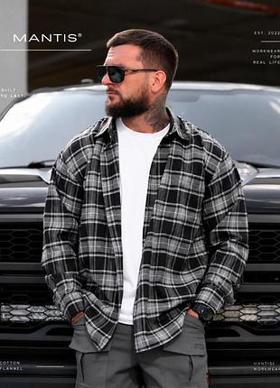 Рубашка оверсайз mantis® workman shirt- blackstone plaidтр6895