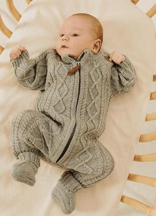 Зимовий комбінезон унісекс name it harper сірий 100% мериносова шерсть