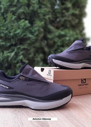 Salomon odyssey elmt gore tex серые на светлой