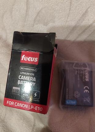Акумулятор focus lithium ion camera battery для canon lp-e10