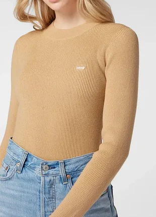 Базовий бежевий джемпер levi's в рубчик (оригінал, бавовна)