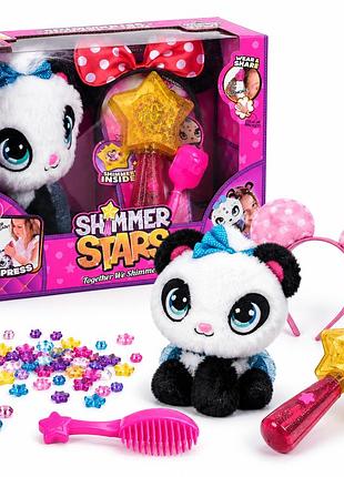 Игровой набор shimmer stars панда - мягкая, говорящая игрушка с аксессуарами для причесок