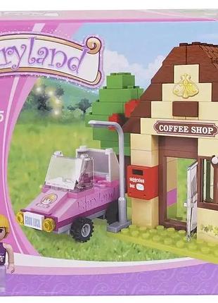 Конструктор fairyland кофейня 127 деталей розовый набор с фигурками для детей от 6 лет