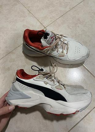 Кросівки puma білі з чорним та червоним