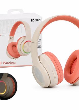 Бездротові навушники з підсвіткою, bluetooth 5.3, fm, microsd, aux, мікрофон.