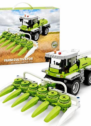 Конструктор farm cultivator зелений комбайн-жниварка 520 деталей для дітей 6+
