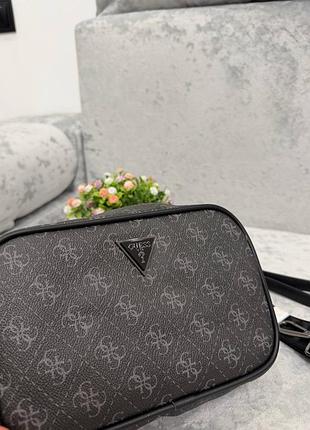 Сумка чоловіча guess чорна монограм 2