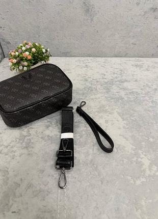 Сумка чоловіча guess чорна монограм