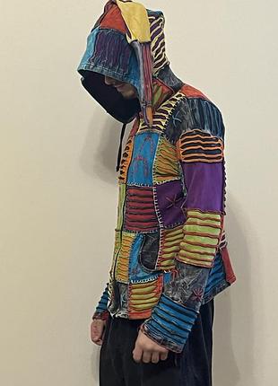 Кофта унісекс різнокольорова s-m з капюшоном