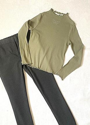 Джемпер свитшот лонгслив в рубчик для девочки h&amp;m, хлопок, 8-10 лет