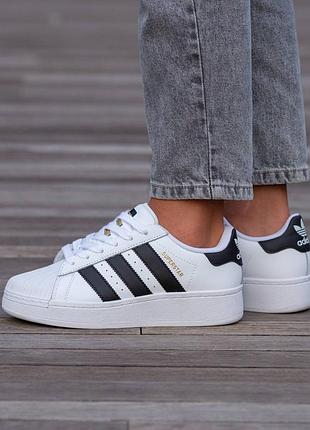 Кроссовки женские adidas superstar plat white