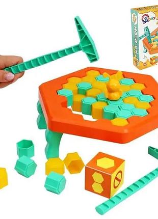 Настольная игра technok держись малыш hold on baby с молоточками и пчелкой, 46 элементов