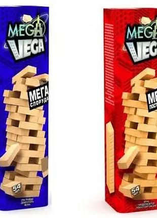 Настольная игра mega vega деревянная башня 54 бруска для детей и взрослых 6+