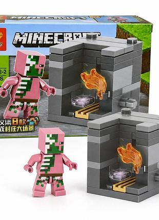 Конструктор minecraft «герой аппла» с сомбифицированным пиглином, 46 деталей, для детей от 6 лет