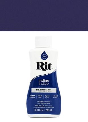Барвник для натуральних тканин rit all-purpose dye indigo, 236 мл