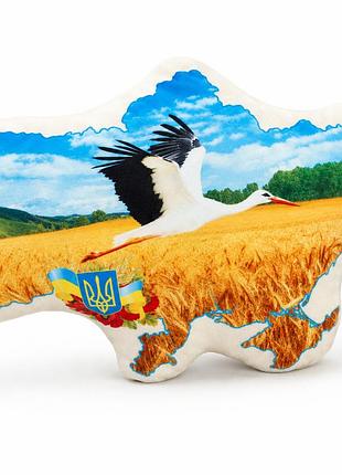 Сувенирная подушка украина с аистой копица мягкая декоративная 27×39 см