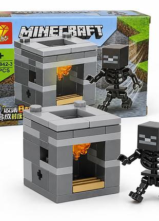 Конструктор minecraft із візер-скелетом та сірою фортецею, 46 деталей, для дітей 6+