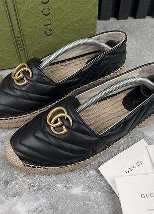 Gucci marmont double g matelasse espadrille жіночі еспадрильї шкіра оригінал 39.5 eur