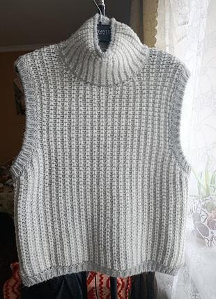 Теплый вязаный жилет esprit с шерстью и альпакой (made in italy). разм.xs-s