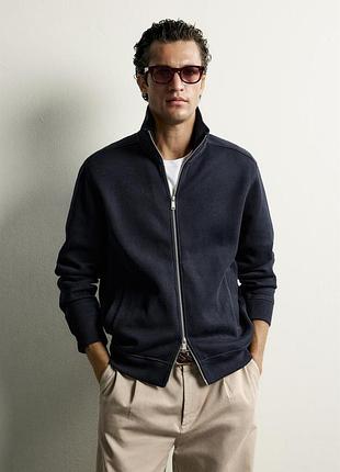 Трикотажний кардиган стандартного крою чоловічий, розмір  xl, темно-синій