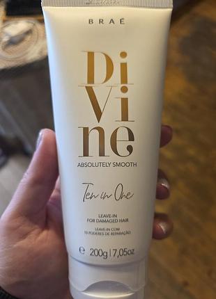 Маска незмивна brae divine absolutely smooth ten in one для пошкодженого волосся 200 г