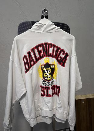Худі balenciaga жіноче, брудно-білий, оригінал, розмір універсальний