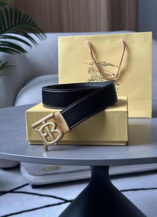 Ремінь жіночий шкіряний leather tb belt black/tan/gold