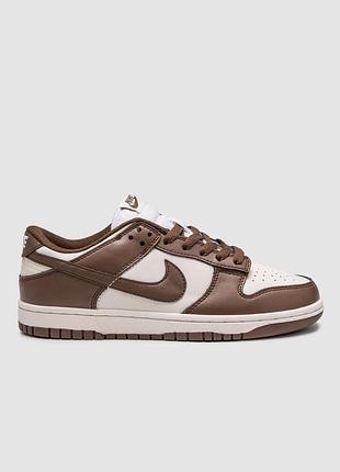 Кросівки чоловічі nike sb dunk low cacao wow коричневі з білим