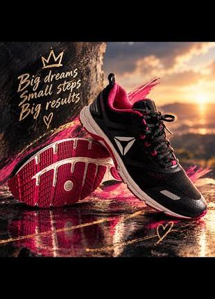 Кросівки жіночі reebok чорно-червоні