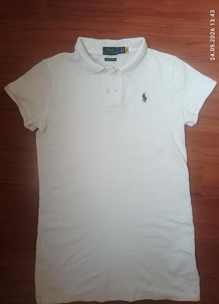 Поло чоловіче ralph lauren біле з коротким рукавом