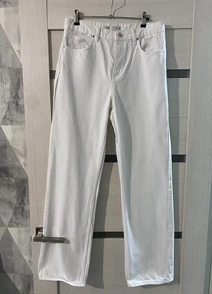 Джинси жіночі zara wide leg білі, розмір 40