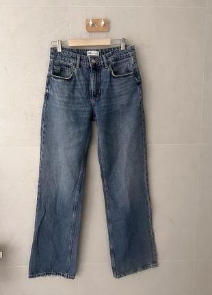 Джинси жіночі zara wide leg сині