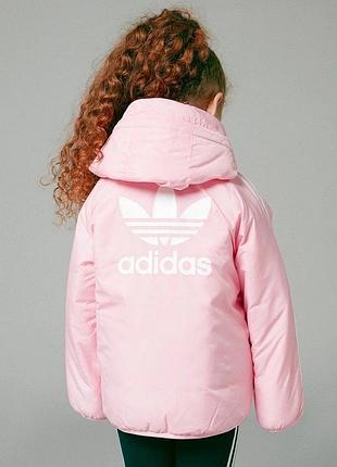 Пуховик для дівчинки adidas рожевий