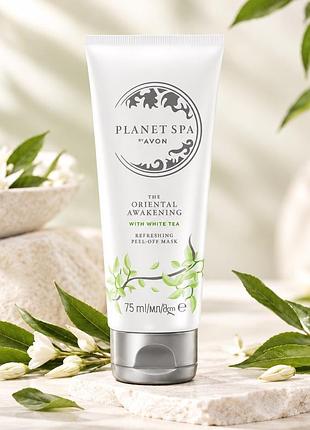 Тонізуюча маска-плівка avon planet spa «секрет пробудження» з екстрактом білого чаю 75 мл