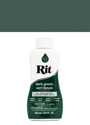 Барвник для натуральних тканин rit all-purpose dye dark green (темно зелений), 236 мл