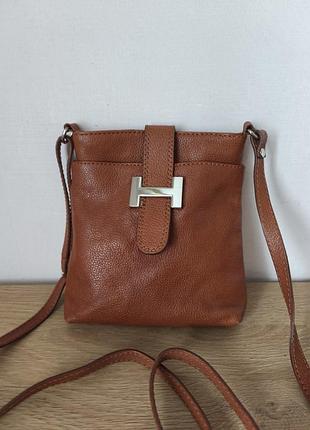 Кожаная маленькая сумочка borse in pelle made in italy